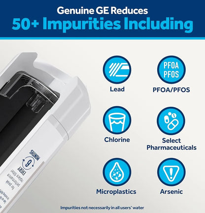 GE® XWFE Refrigerator Water Filter Without Chip – NSF-Certified Replacement for XWF Systems