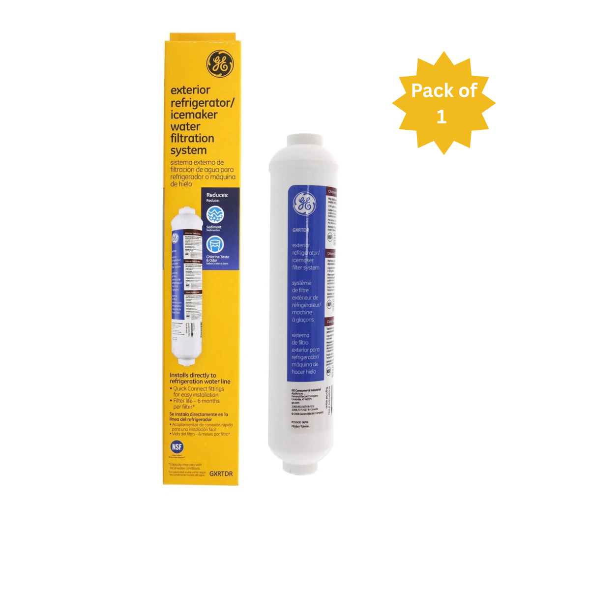 GE® GXRTDR Inline Water Filter Replacement