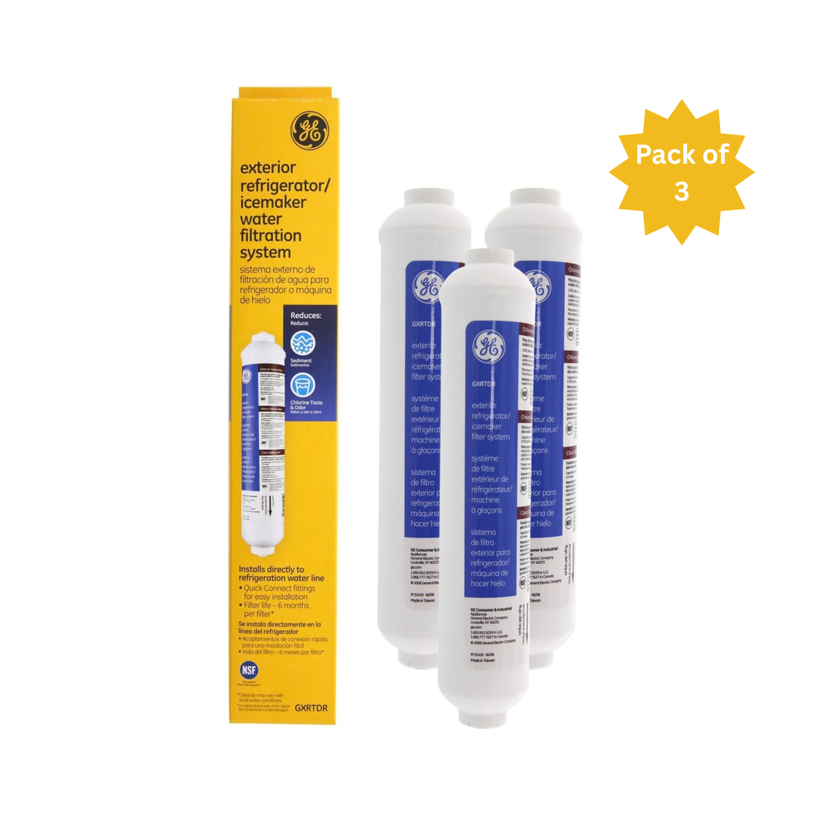 GE® GXRTDR Inline Water Filter Replacement