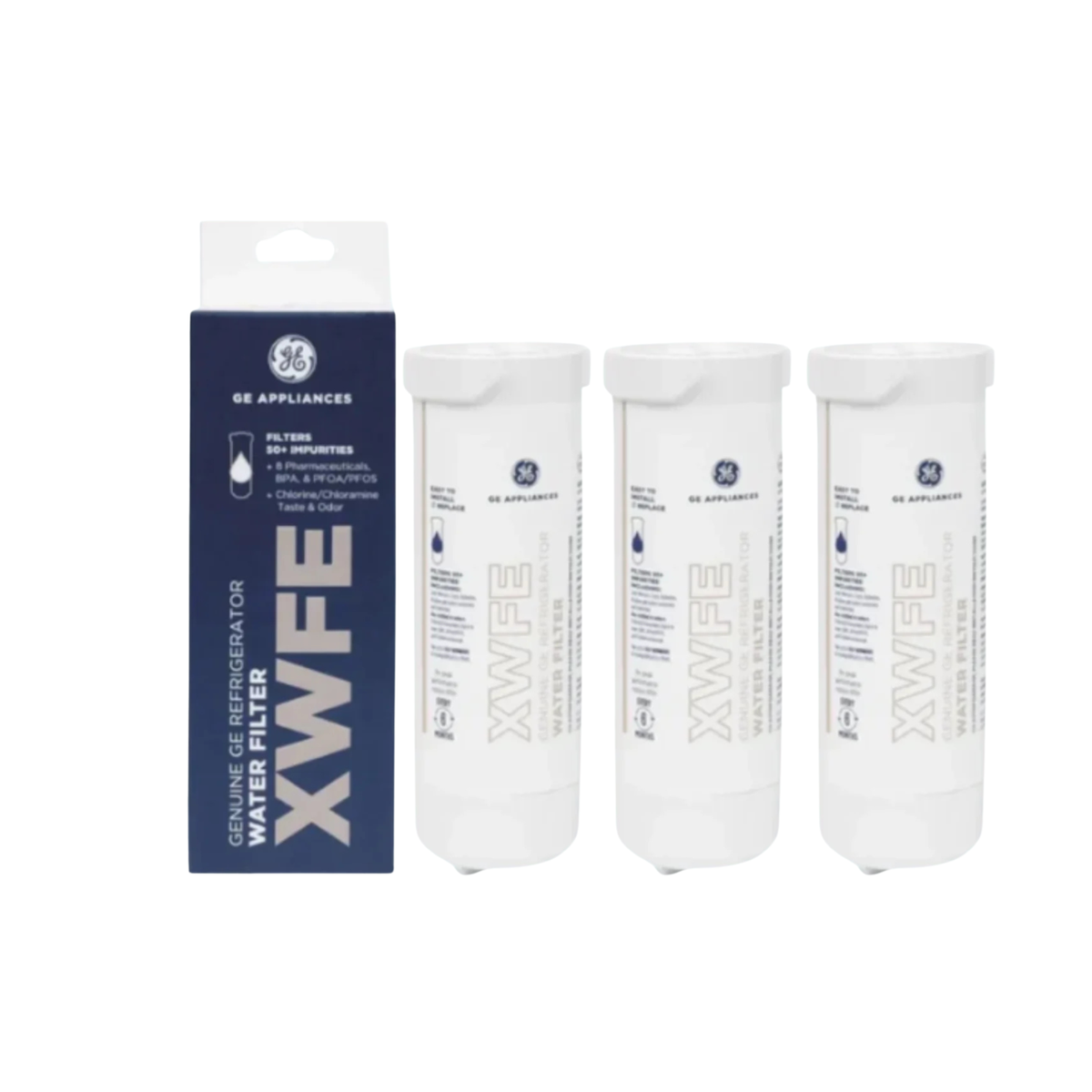 GE® XWFE Refrigerator Water Filter Without Chip – NSF-Certified Replacement for XWF Systems