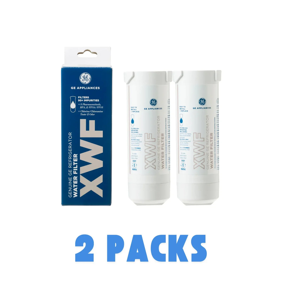 GE® XWF Genuine Replacement Refrigerator Water Filter — Without RFID Chip
