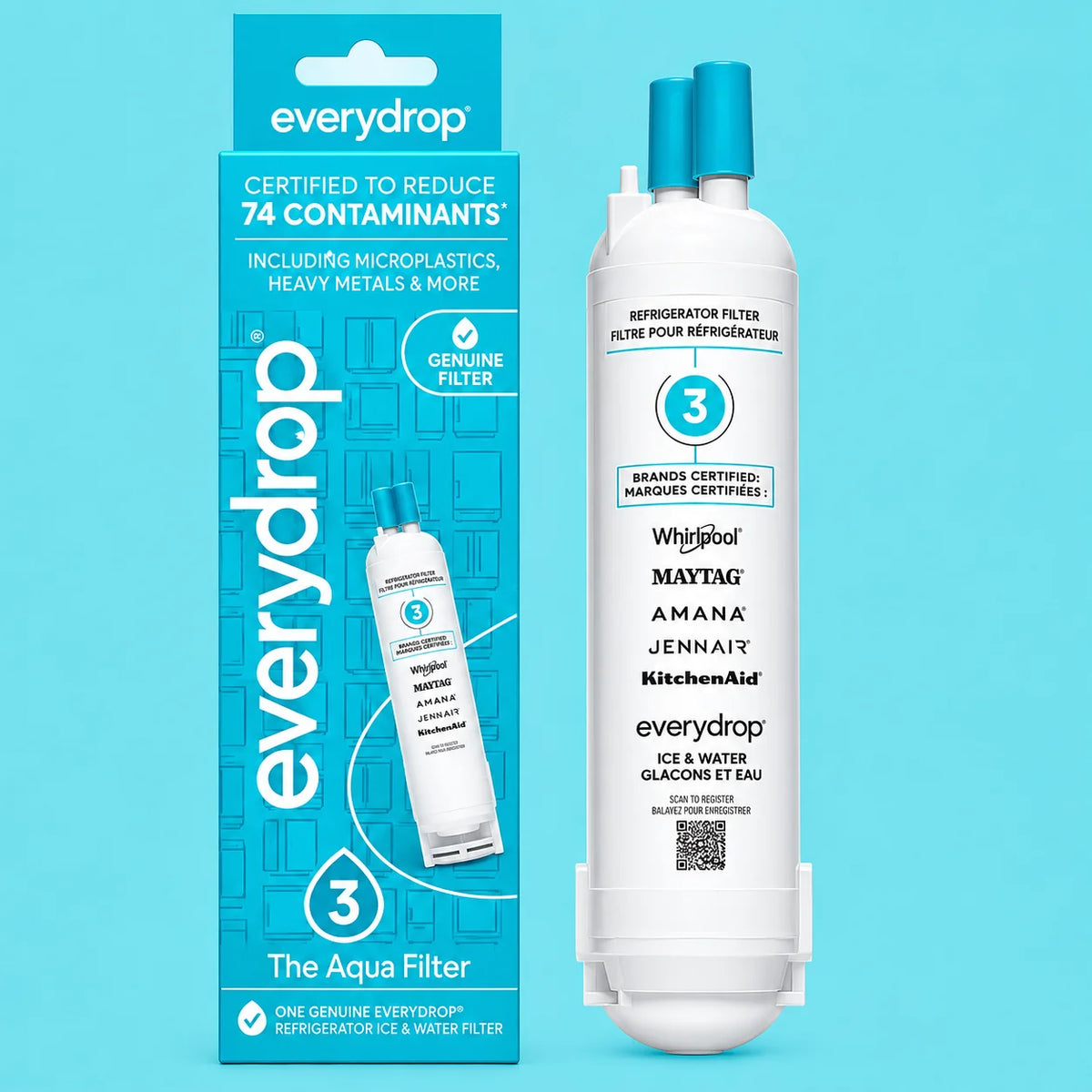 EveryDrop® EDR3RXD1 Filter 3 Refrigerator Water Filter Cartridge