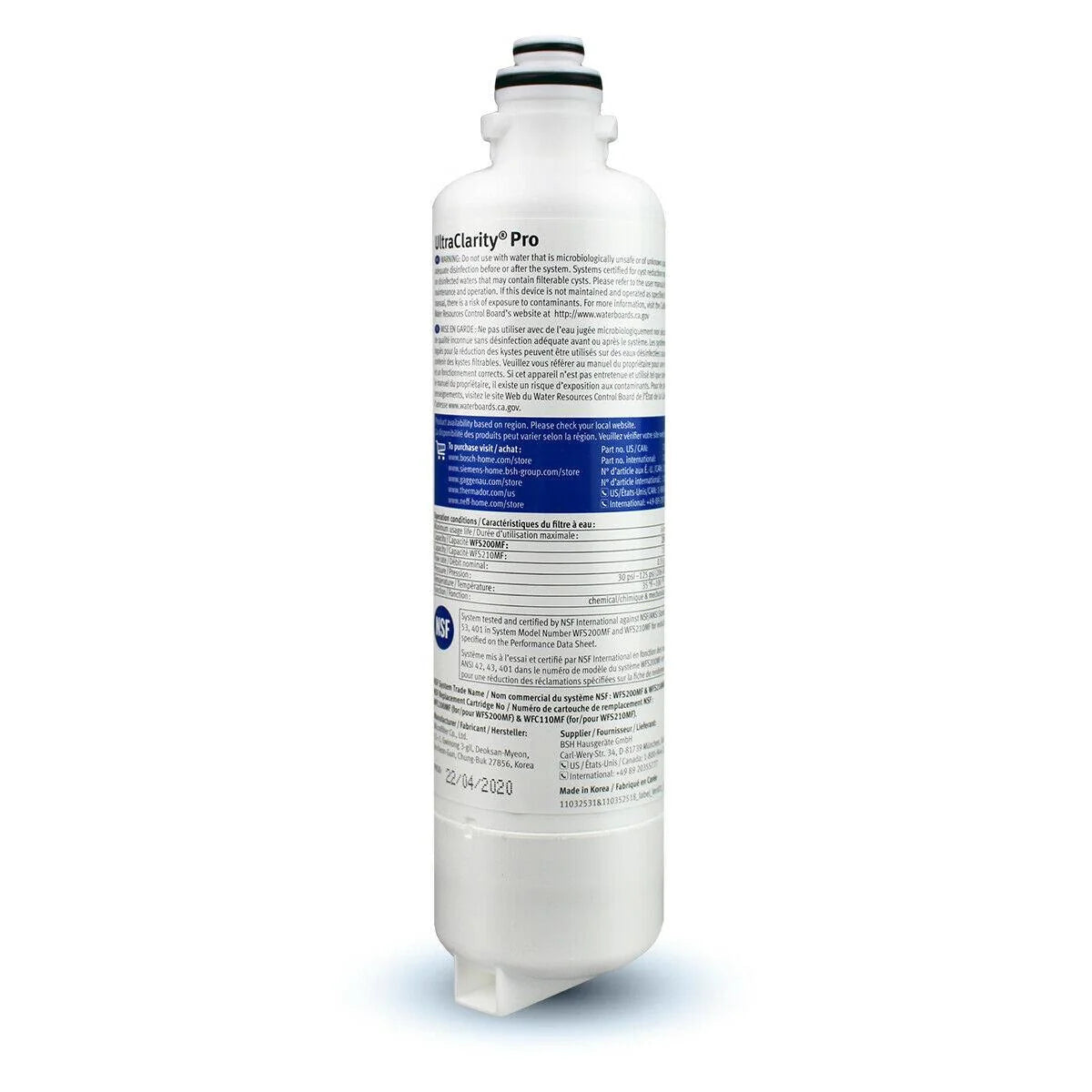 Bosch® UltraClarity Pro 11032518 Refrigerator Water Filter