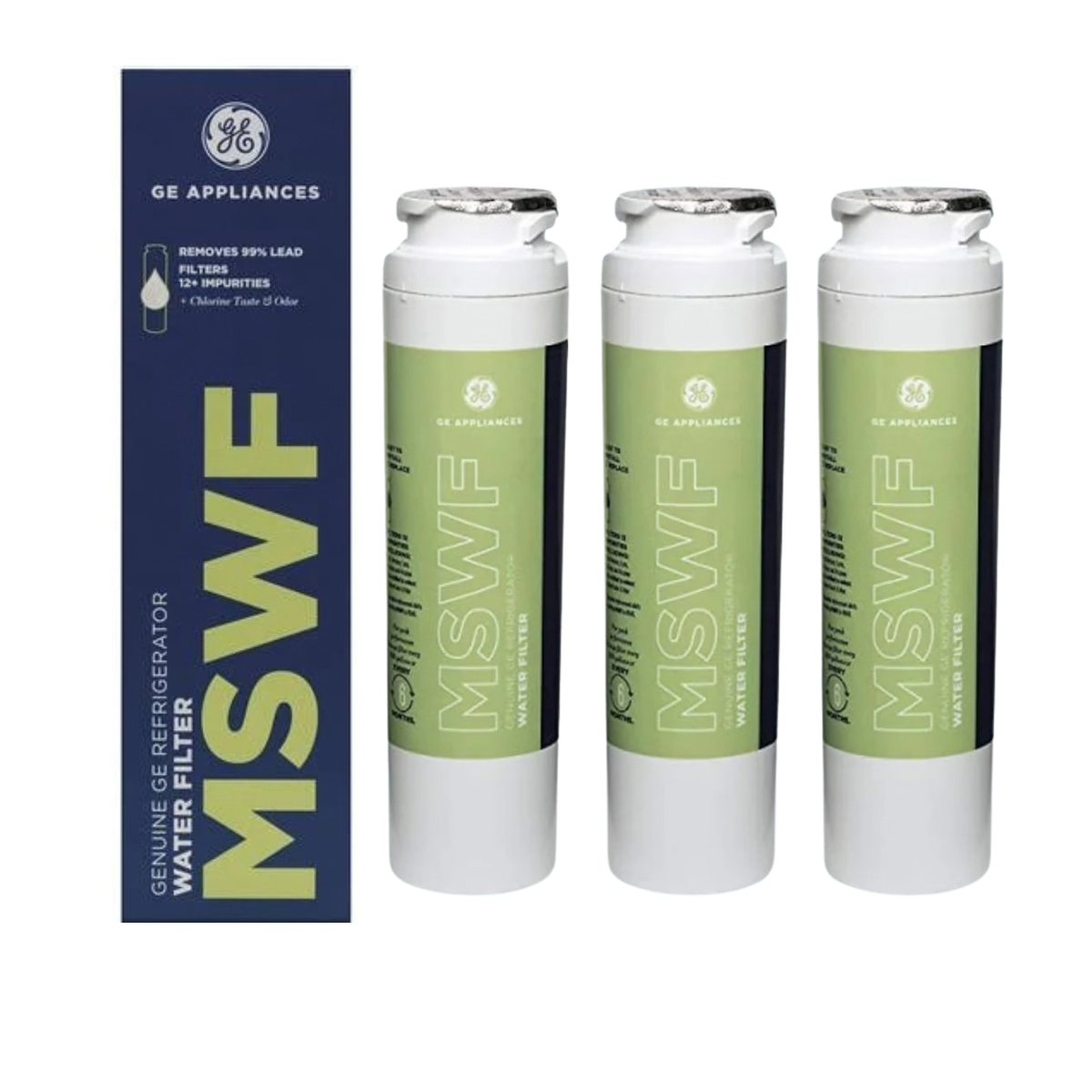 GE® MSWF Refrigerator Water Filter – Genuine Twist-Lock Replacement